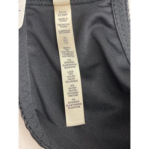 Rhonda Shear Black & White Lace Pin-Up Bralette Size XL NWT - Picture 9 of 10